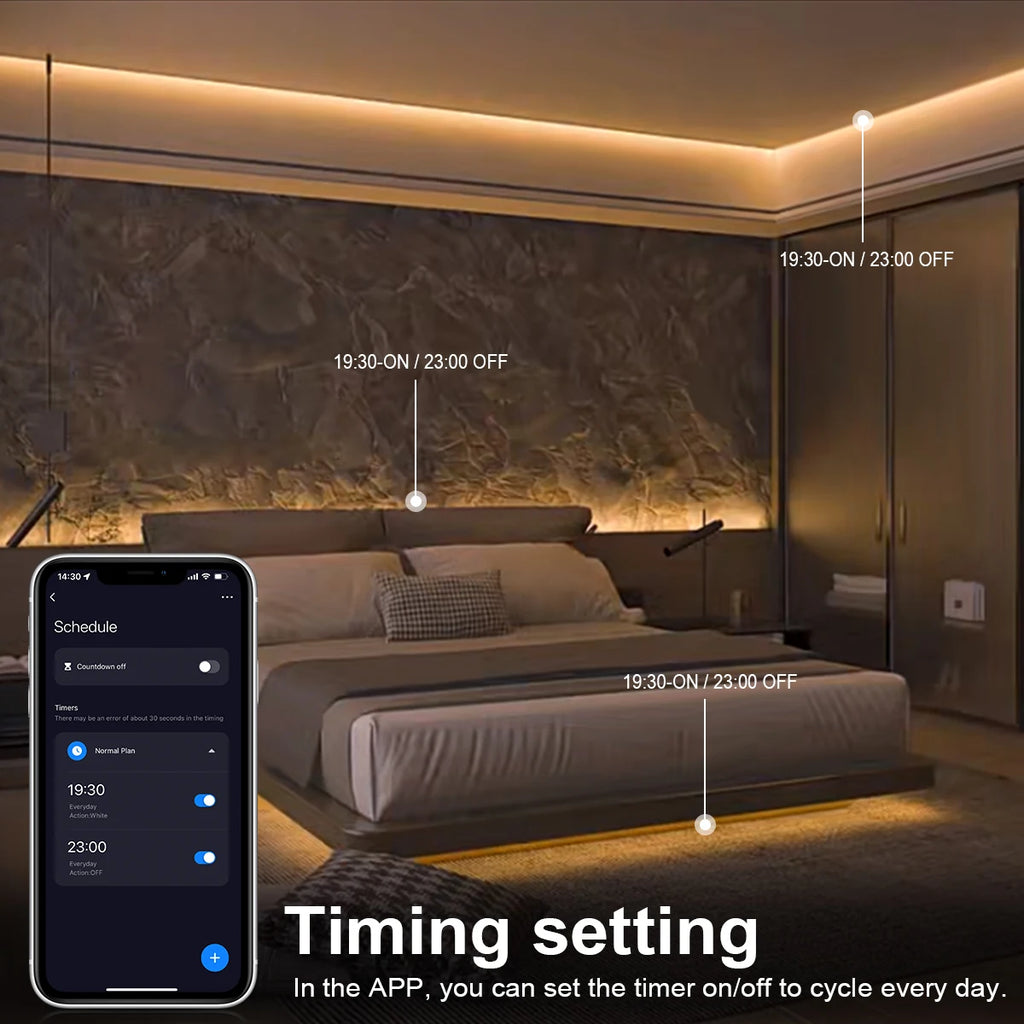 1M-5M Zigbee 3.0 LED Strip DC 12V Linear Dimmable Neon Tape RA90 320LEDs/m for Tuya App Control Alexa Goolgle Voice Oasis Select