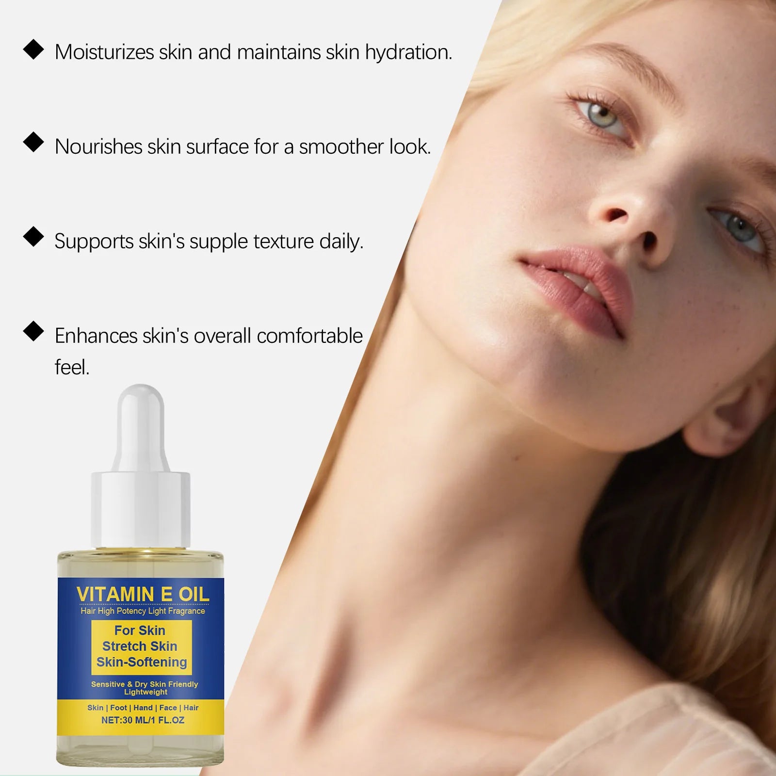 Vitamin E Body Oil Soothe Body Nourish Hands Improving Foot Roughness Reduce Dry Scalp Enhance Skin Elasticity Skincare Essence Oasis Select