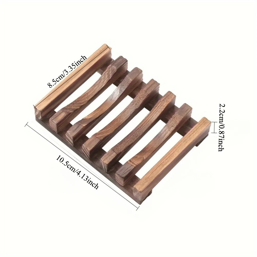 Elegant Wooden Soap Dish with Self-Draining Design - Perfect for Bathroom Decor and Organization, Natural Wood Finish soap box Oasis Select