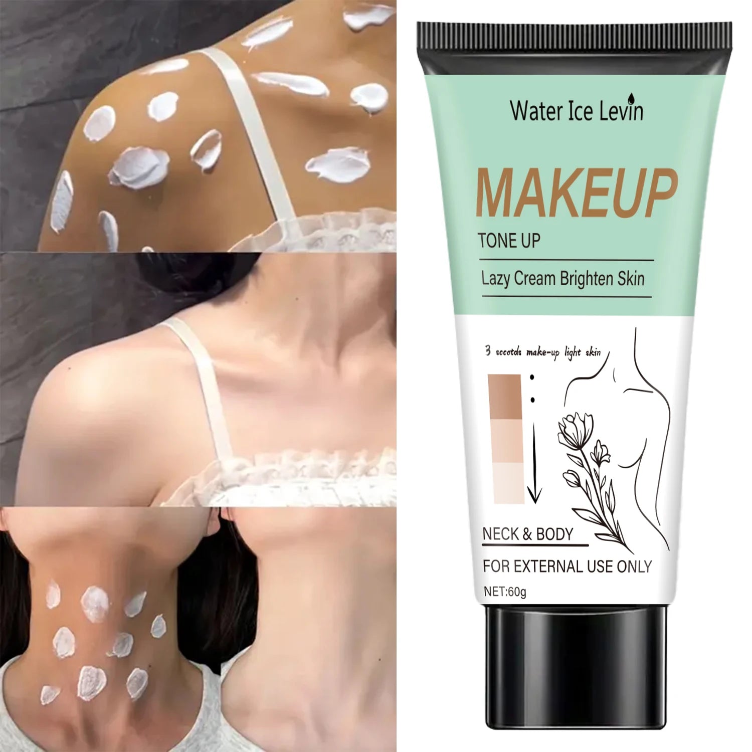 Facial & Body Brightening Toning Cream – 60g | Water Ice Levin Brightening Body Cream Oasis Select