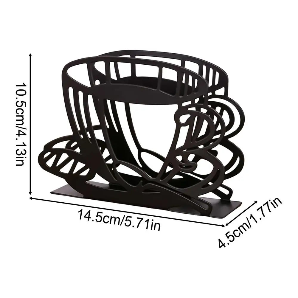 Iron Vertical Napkin Holder Tabletop Tissue Dispenser Stand For Cafe Hotel Restaurant Dining Tabletop Metal Napkin Holder Oasis Select Black 1PC