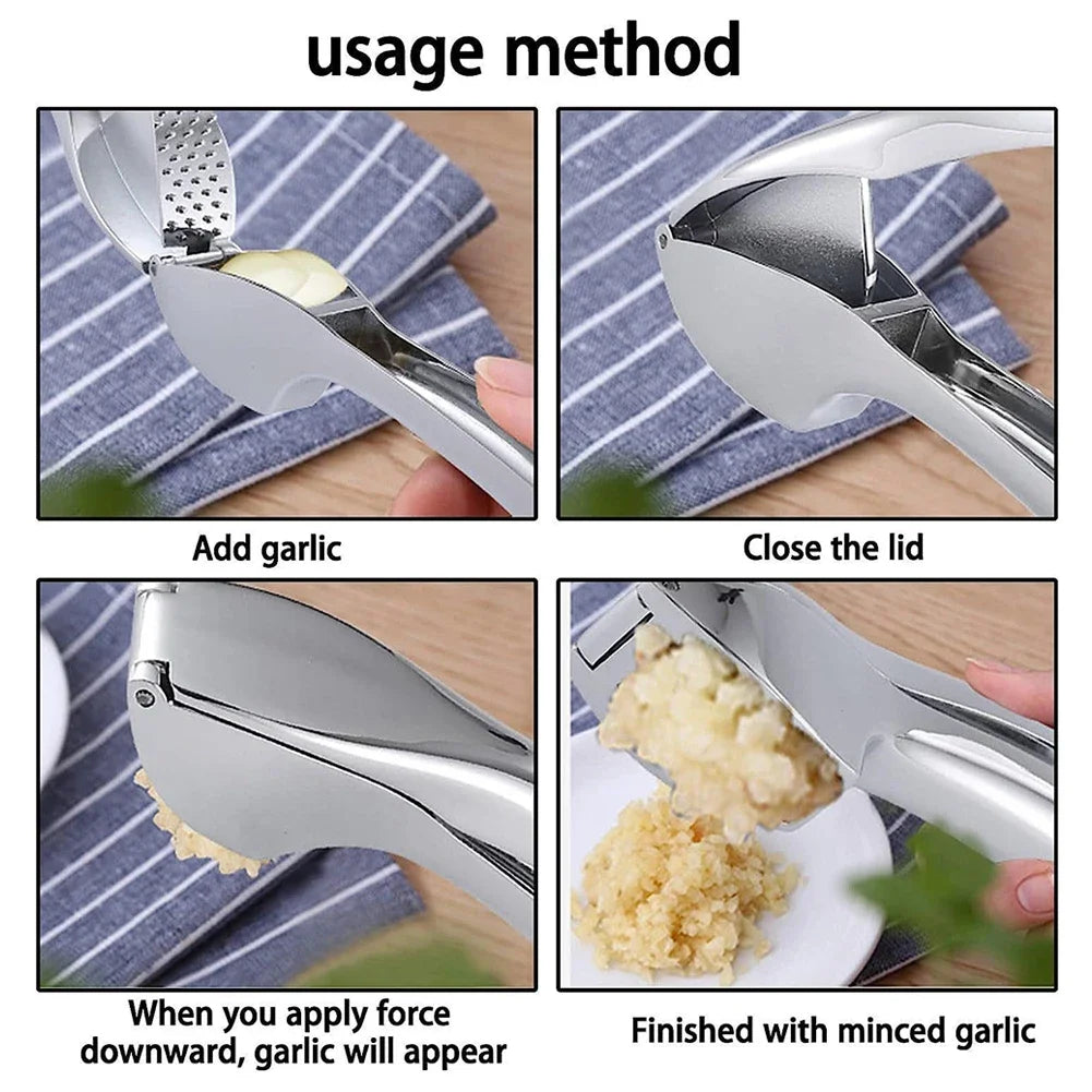 Garlic Press Stainless Steel Garlic Mincer Garlic Crusher Detachable Easy to Squeeze and Clean Kitchen Tools for Fine Garlic Oasis Select