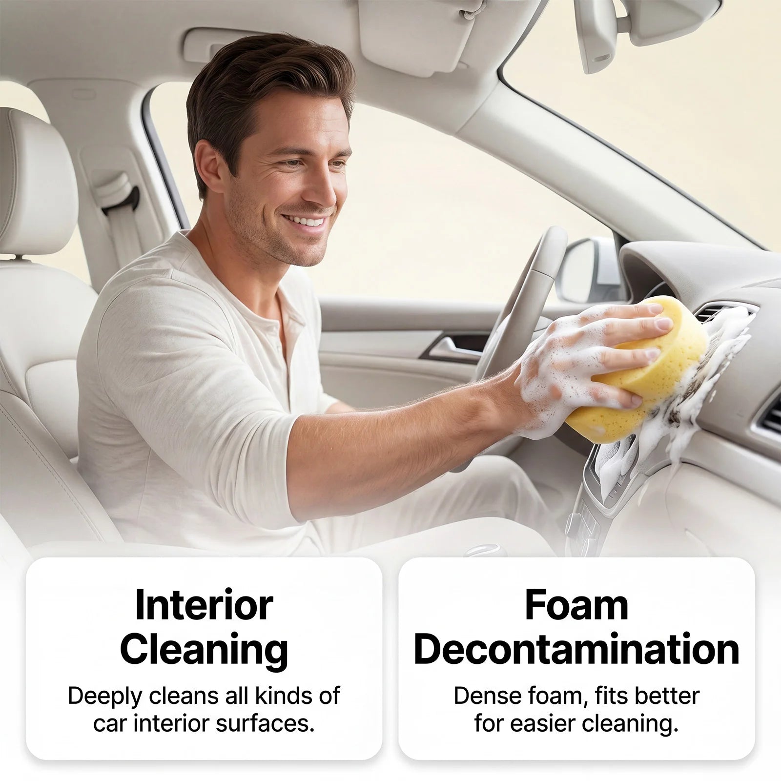 Multi-Purpose Foam Cleaner – No Scrub Deep Stain Removal 150ml Car Foam Cleaner Oasis Select