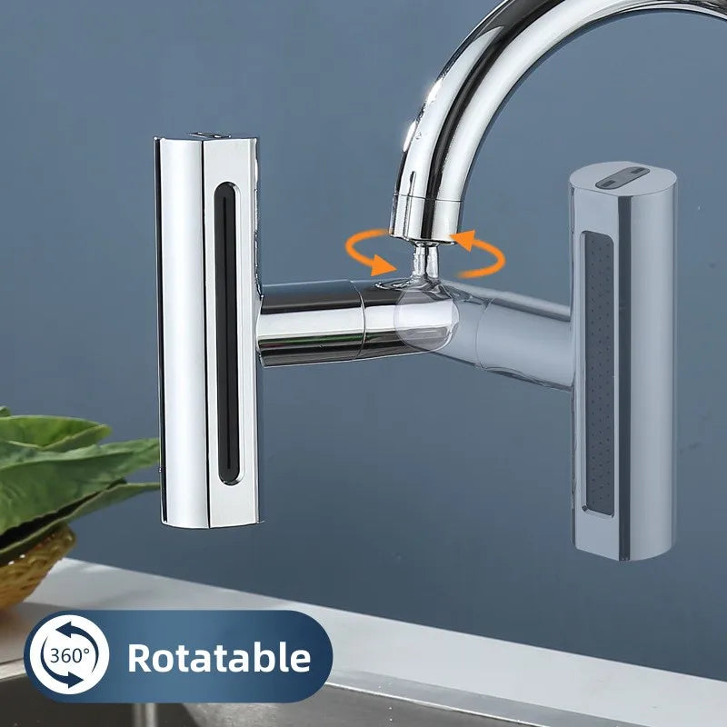 Pressurized Kitchen Sink Waterfall Faucet Bubbler Splash-proof 4 Modes Spout Bathroom Basin Tap Extender Water Saving Adapter Oasis Select