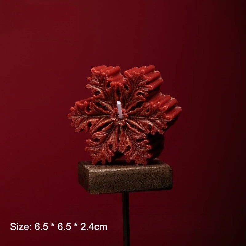 1pcs Low Temperature Wax Christmas Three Dimensional Snowflake Aromatherapy Candle Decoration Props Atmosphere Ornaments Oasis Select