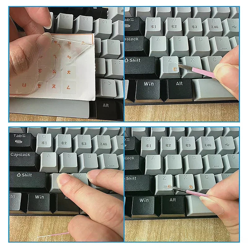 [Korean Language] Tear-Off Film Keyboard Sticker Desktop Laptop Key Sticker Single Film Universal Transparent Engraving Sticker Oasis Select