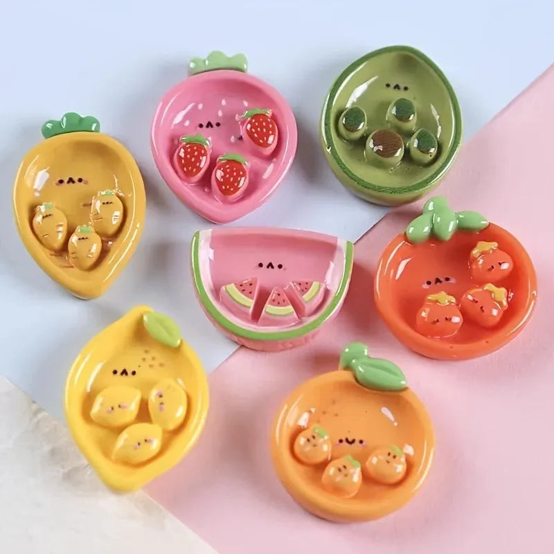 Small Cartoon Fruit Decor Plate Practical Refrigerator Magnet Adorable Accessory for Kitchen and Office Decoration Oasis Select