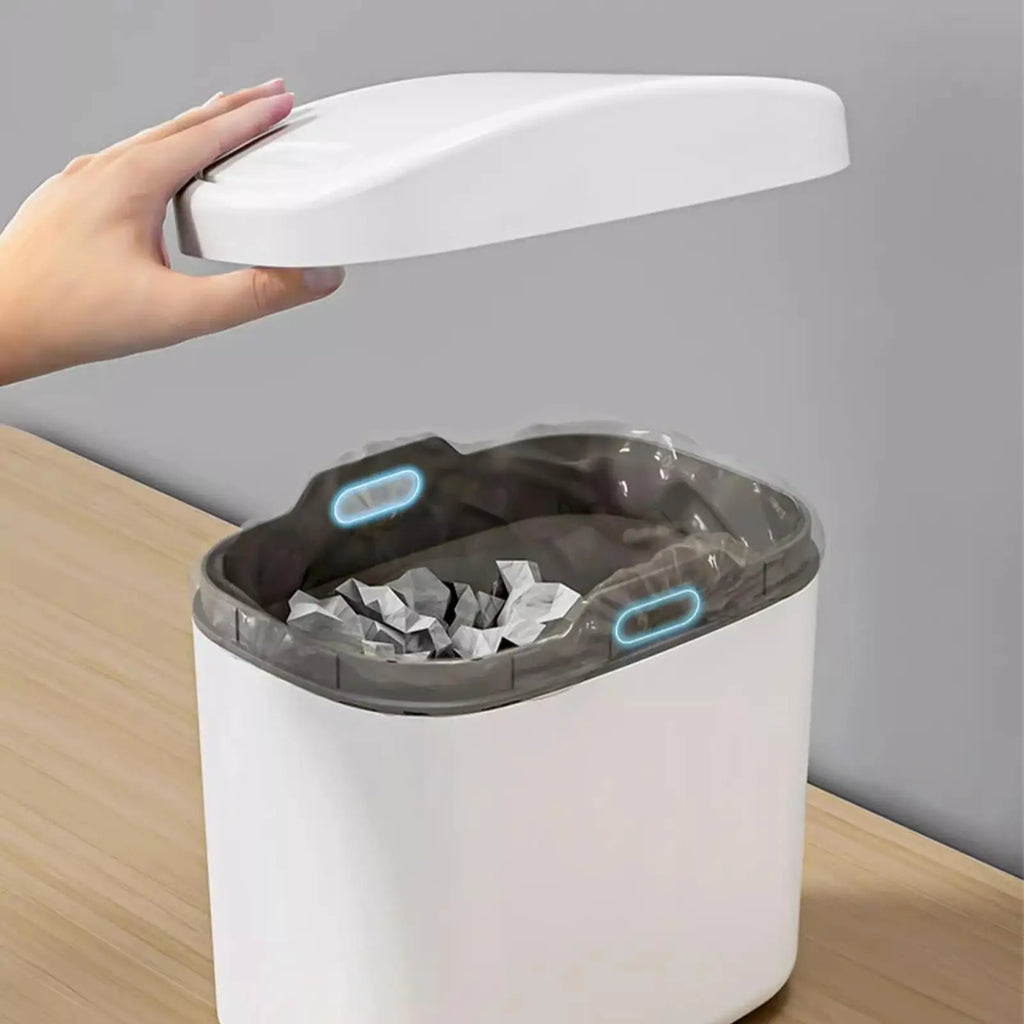 Desktop Trash Can Mini Garbage Can Plastic Dustbin with Shake Cover for Home Office Waste Bins Household Cleaning Storage Box Oasis Select