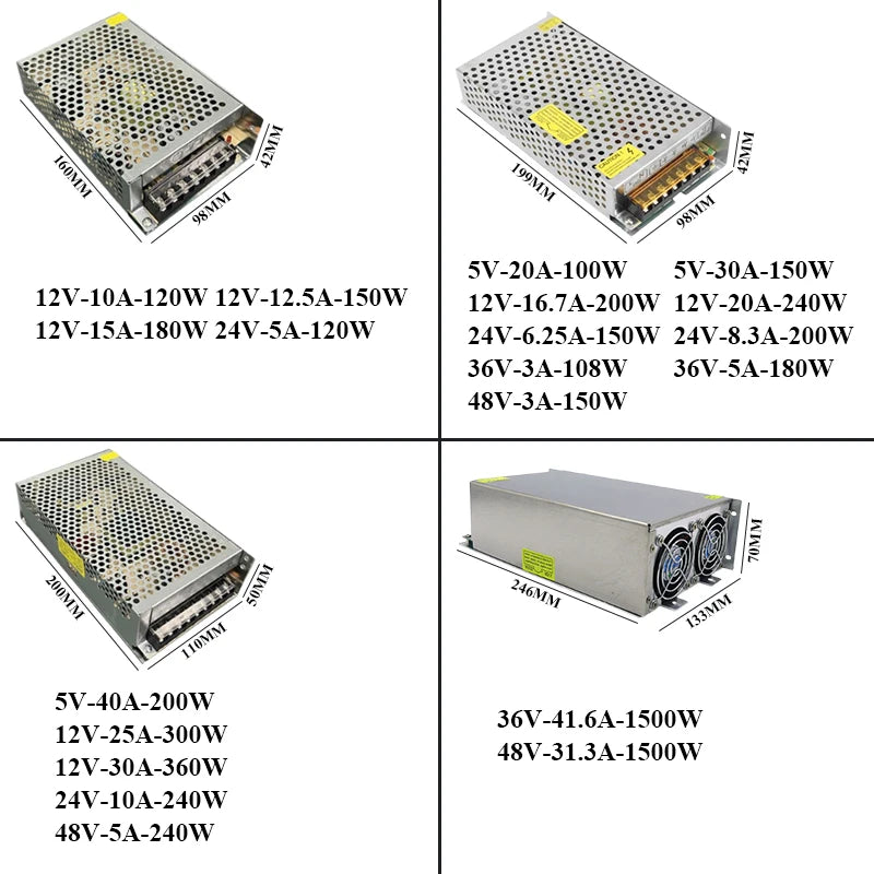 AC 220V TO DC 12V 24V 5V Power Supply 500W 600W 800W Power Supply AC 220 V TO DC 5 12 24 V Lighting Transformers For LED Strips Oasis Select
