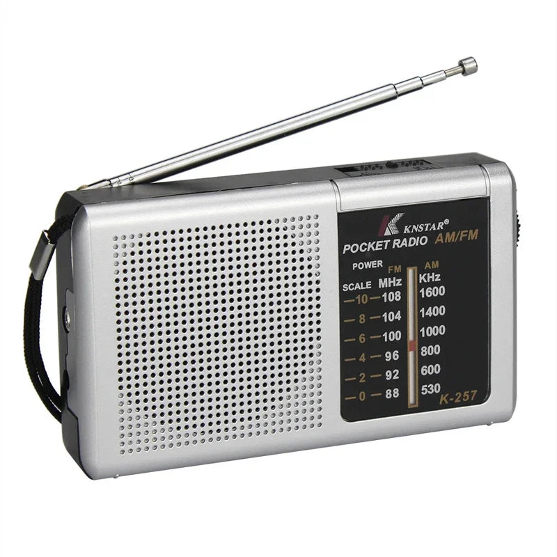 SW/AM/FM Battery Operated Telescopic Antenna Digital Radio Built-in Speaker Portable Mini Radio for Indoor Outdoor Emergency Use Oasis Select Silver