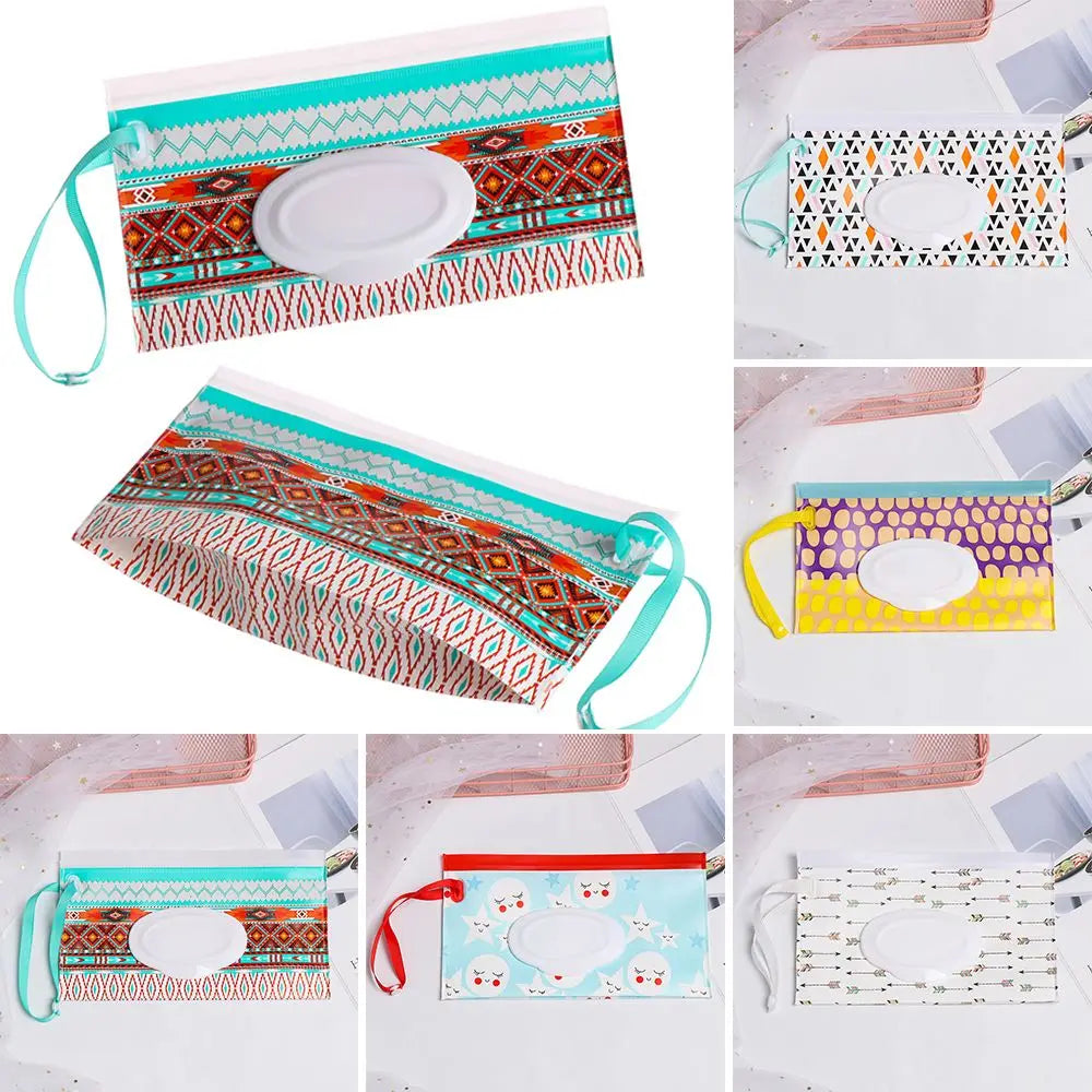 1pc Useful Outdoor Flip Cover Carrying Case Portable Baby Product Stroller Accessories Wet Wipes Bag Tissue Box Cosmetic Pouch Oasis Select