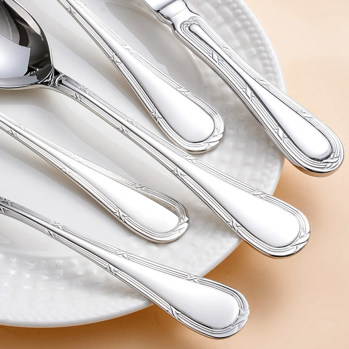 Luxury 18-10 Stainless Steel Flatware Set – Mirror Cutlery Stainless Steel Flatware Oasis Select