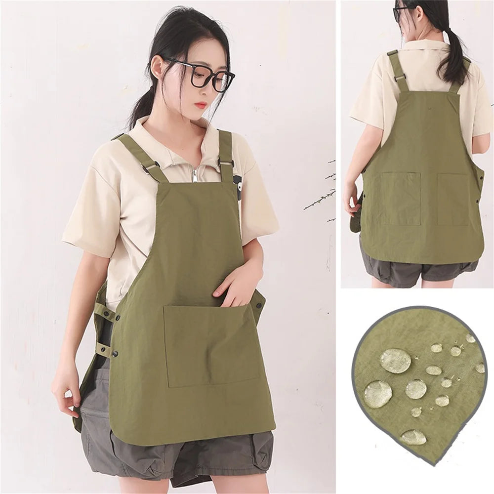 Japanese Waterproof Outdoor Barber, Coffee Shop, Catering Workwear Apron, Unisex Household Kitchen Workwear Oasis Select