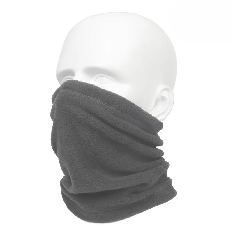 Outdoor Thickened Windproof Fleece Warm Scarf Multi-functional Sports Face Towel Bicycle Motorcycle Riding Mask Oasis Select GRAY