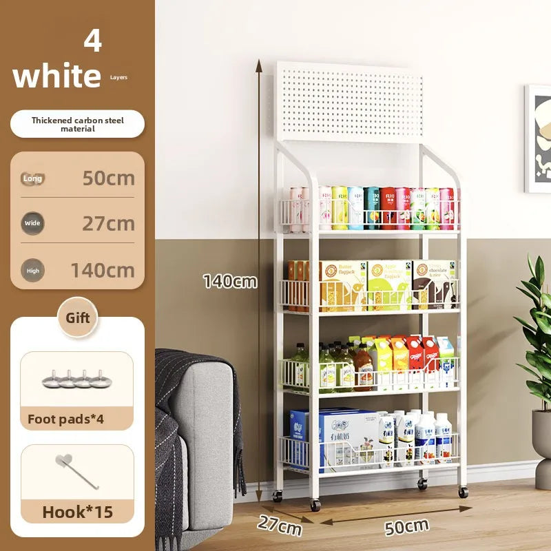 Multi-layer removable supermarket snack shelves cart convenience store checkout page home storage shelves Oasis Select 4-50CM white