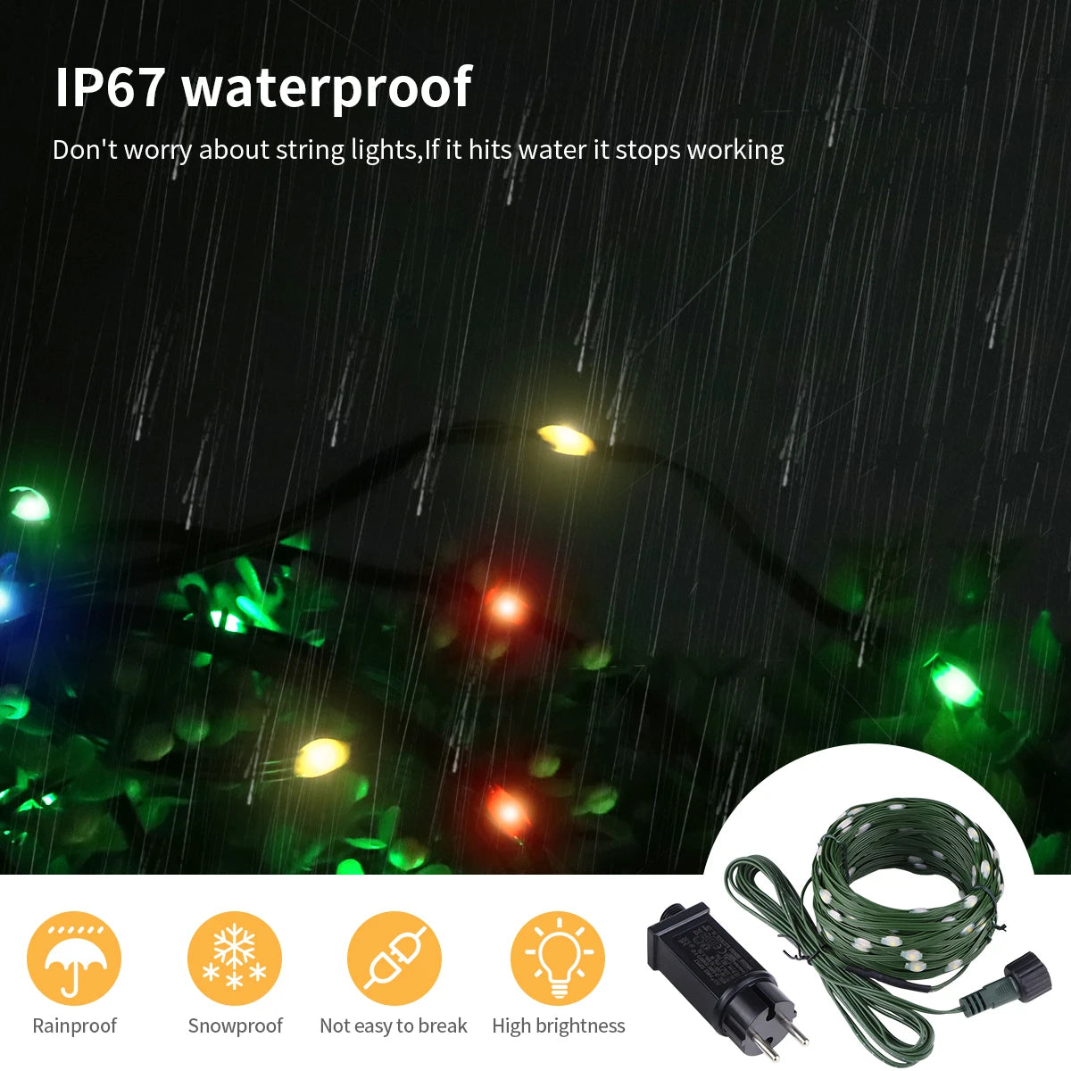 Christmas Celebration Decorative Lights String 10m-100m Wedding Garland Fairy Light Chain Outdoor Waterproof Lawn Tree Lamp Gift Oasis Select