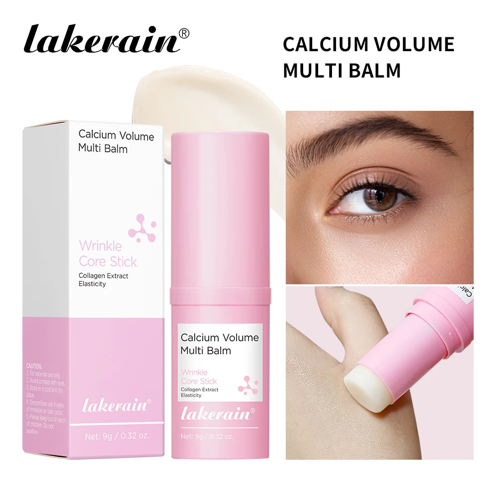 Lakerain Calcium Volume Multi Balm Improve Eye Wrinkle Cream Texture Non-Sticky Deep Moisturizing Brightens Soothes Eye Skin Oasis Select Wrinkle Core Stick