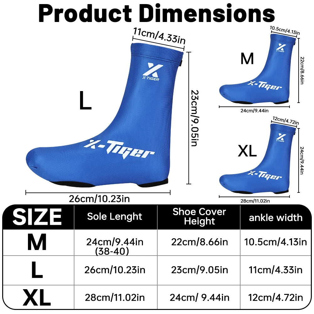 X-TIGER Winter Cycling Shoe Covers Warmth Windproof Bicycle Riding Boot Covers Multi-color for Men And Women Oasis Select