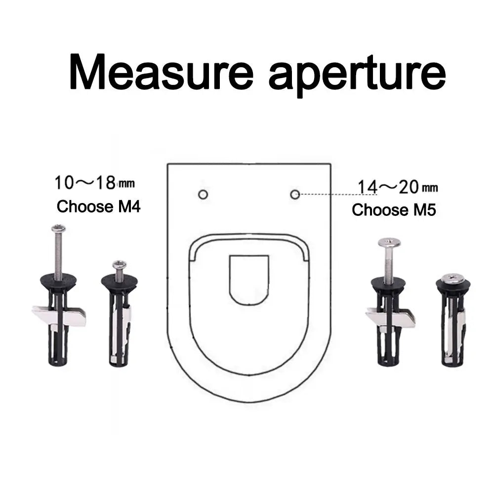 2Pcs Heavy Duty Toilet Seat Fastener Bolt Kit Universal Stainless Steel Toilet Seat Bolts Expansion Screw Oasis Select