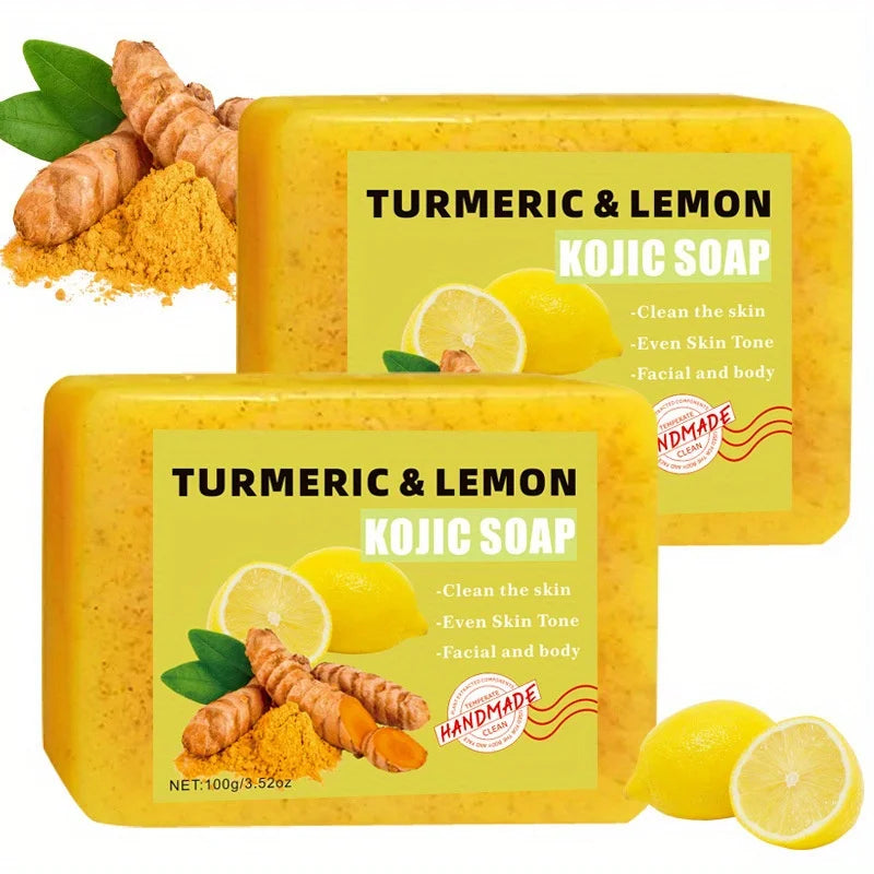 2PCS Turmeric Citric Acid Soap, Gentle Cleansing, Body Bath, Moisturizing, Moisturizing Skin, Suitable for All Skin Types, Unise Oasis Select