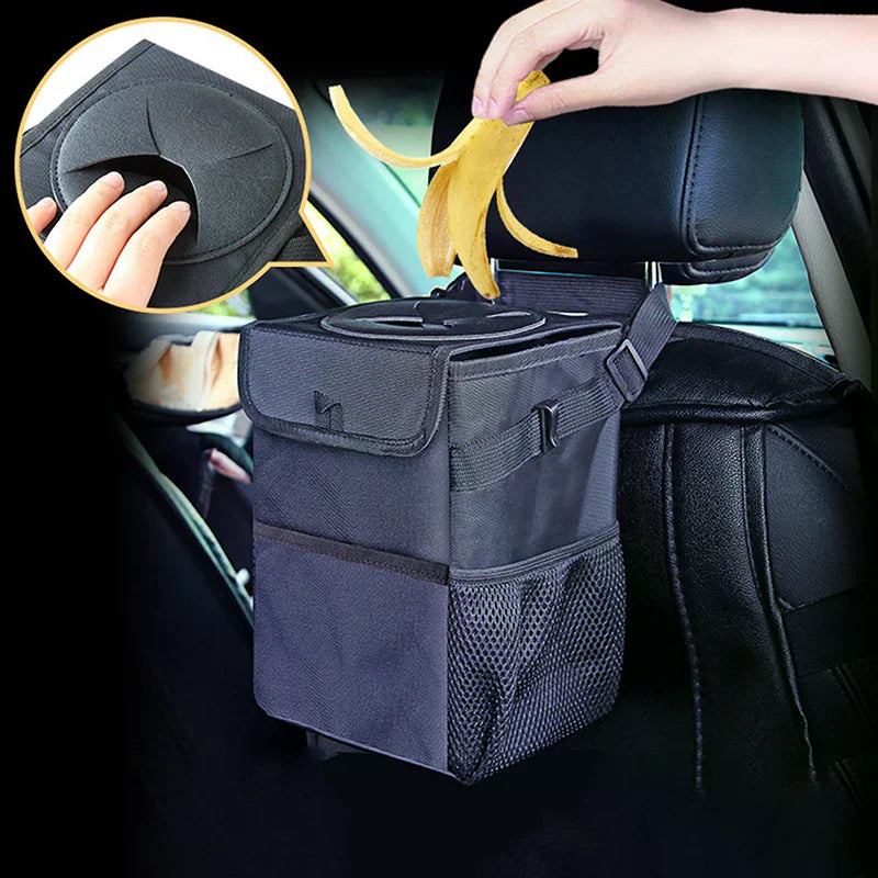 Portable Foldable Car Trash Can Waterproof Hanging Car Garbage Bin Multifunctional Car Interior Storage Container Oasis Select