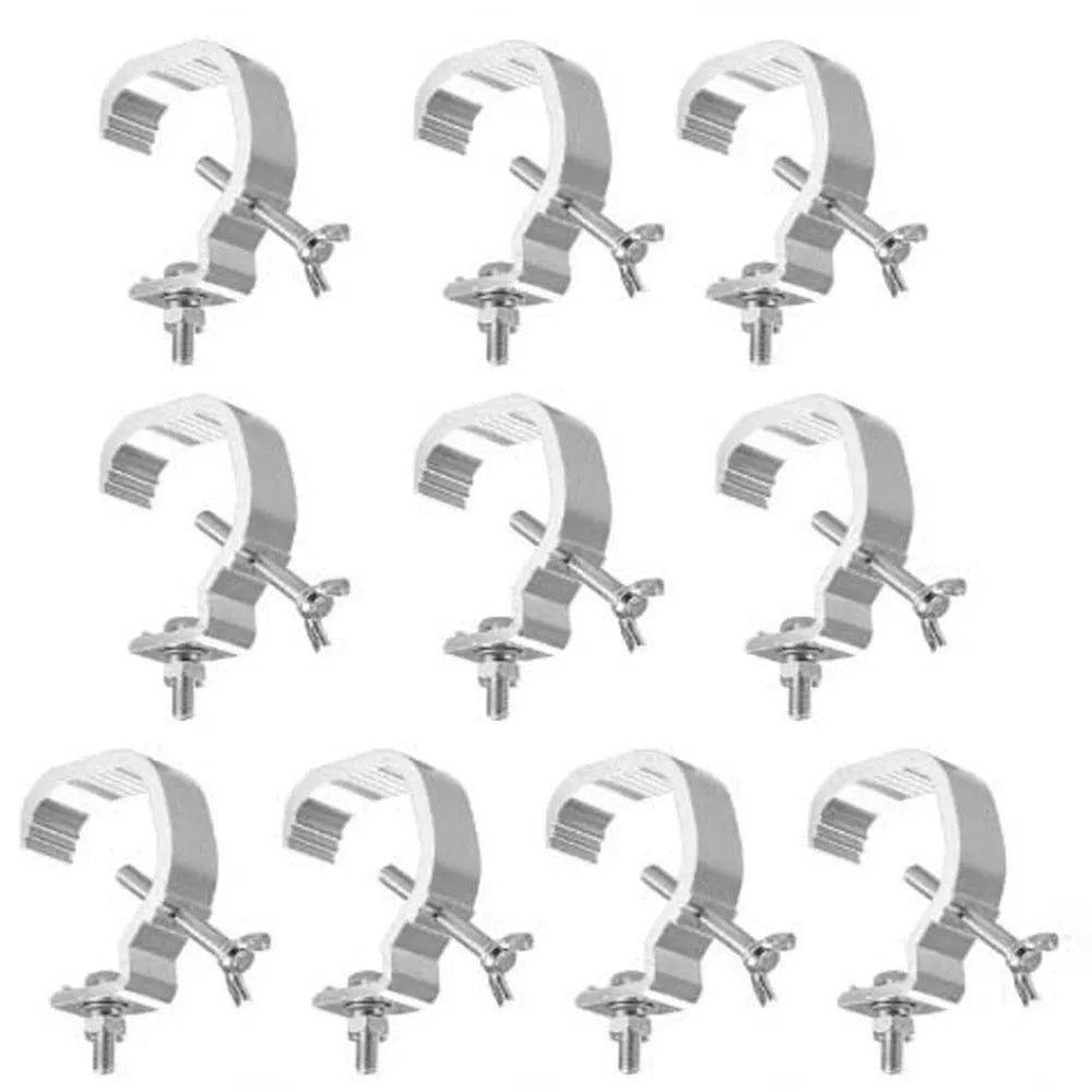 10-Pack Aluminum Stage Light C-Clamp Hook Bracket – 20KG Load