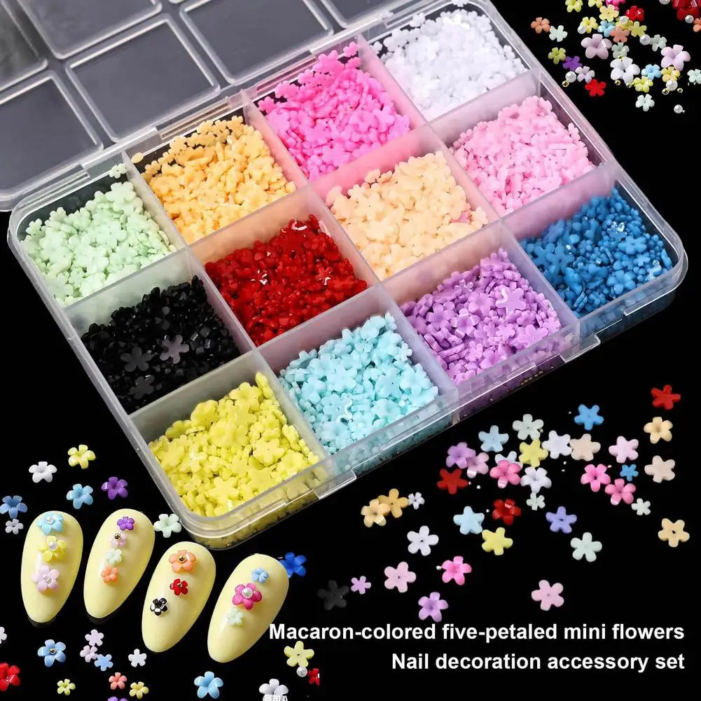 3D Acrylic Flower Nail Charms – Floral DIY Nail Art Decor Set Nail Art Charms Oasis Select
