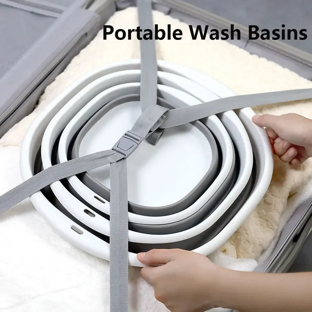 Plastic Folding Basins Portable Wash Basins Folding Laundry Tub Adult Baby Bath Basin Bathroom Kitchen Accessories Wash Basin Oasis Select