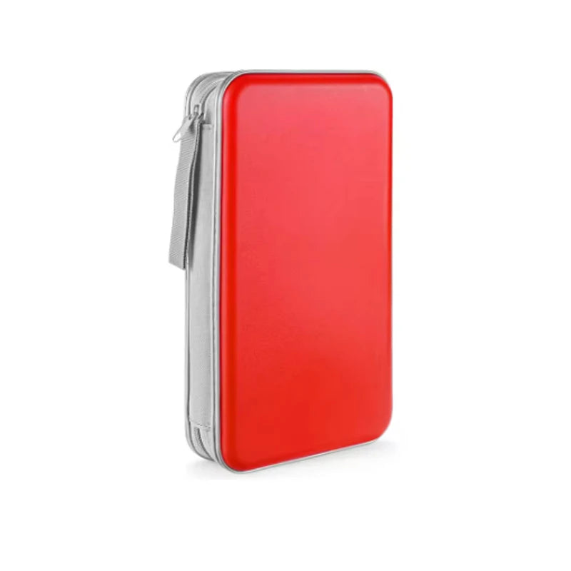 CD Case, DVD Case Holder 96 Capacity Hard Plastic CD DVD Disc Cases Storage Binder Wallet for Car Home Office Travel Oasis Select Red