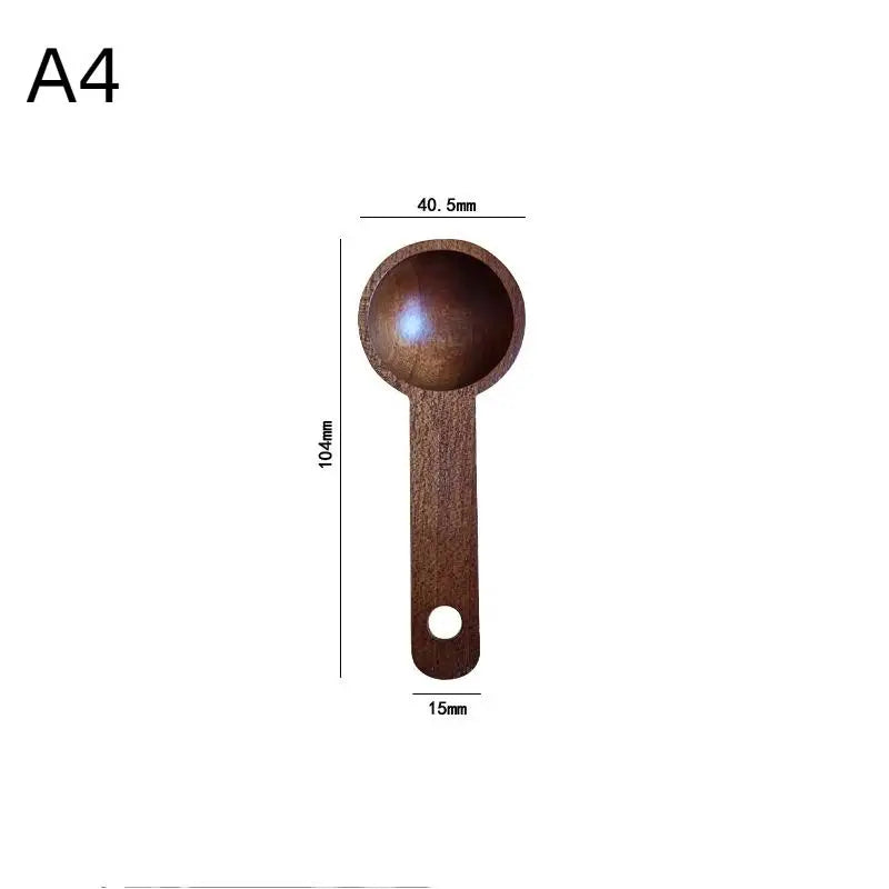 Wooden Measuring Spoon Portable Beech Walnut 7.5-45ML Non-Slip Kitchen Tool for Household Baking Cooking Flour Sugar Measuring Oasis Select A4