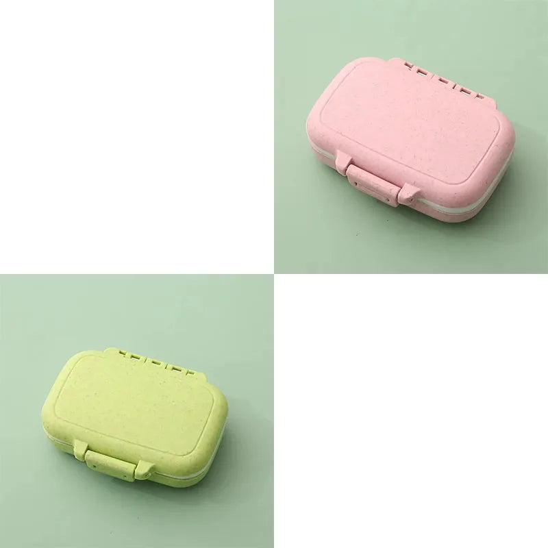 1/2pcs Mini Portable Pills Organizer Case 3 Grids PillBox Tablet Storage Container Weekly Medicine Pill's Box Pill Case Oasis Select Wheat Green-W Pink