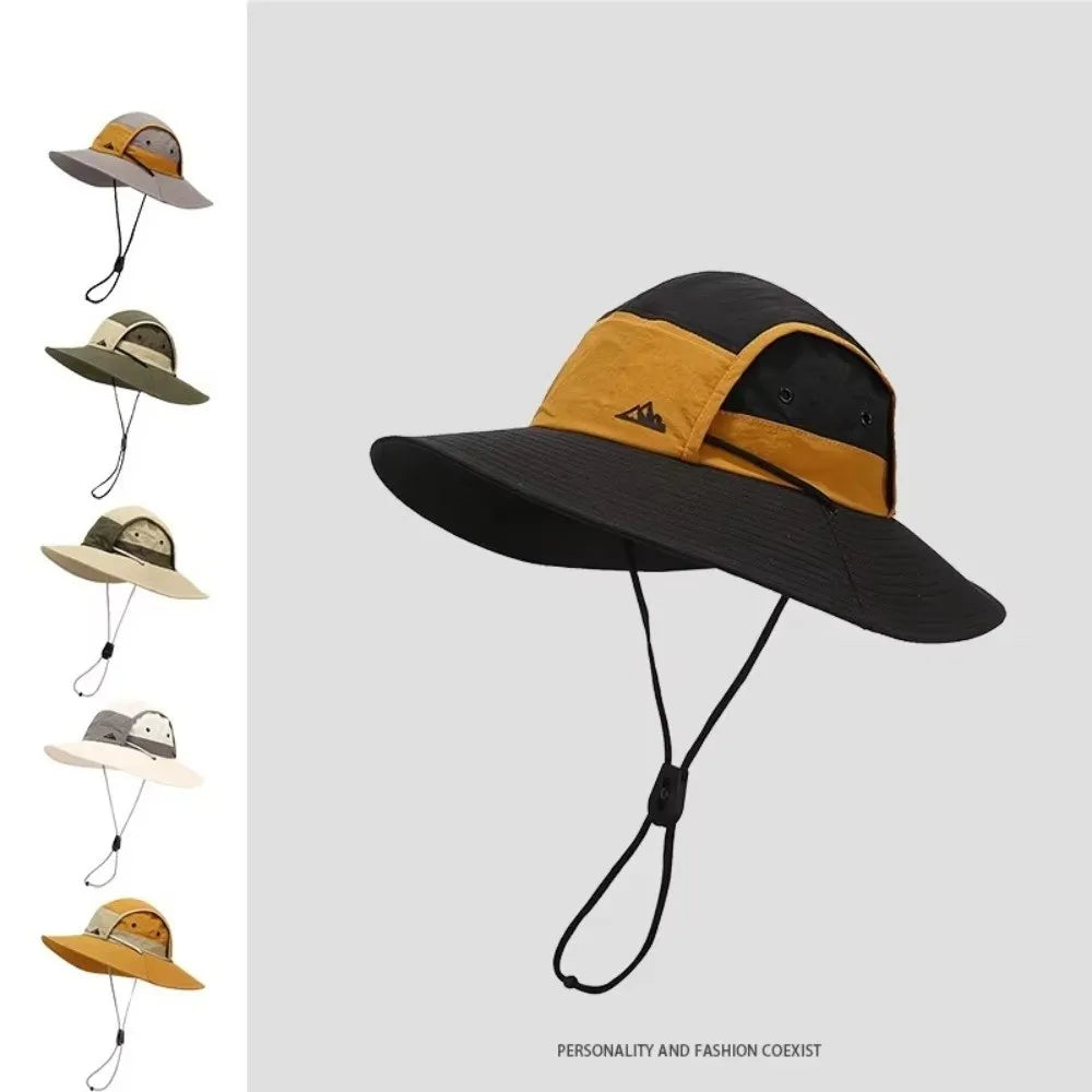 Unisex Large Brim Fisherman Hat Breathable Quick Drying Visor Cap Lightweight Foldable Sun Protection Hat Oasis Select