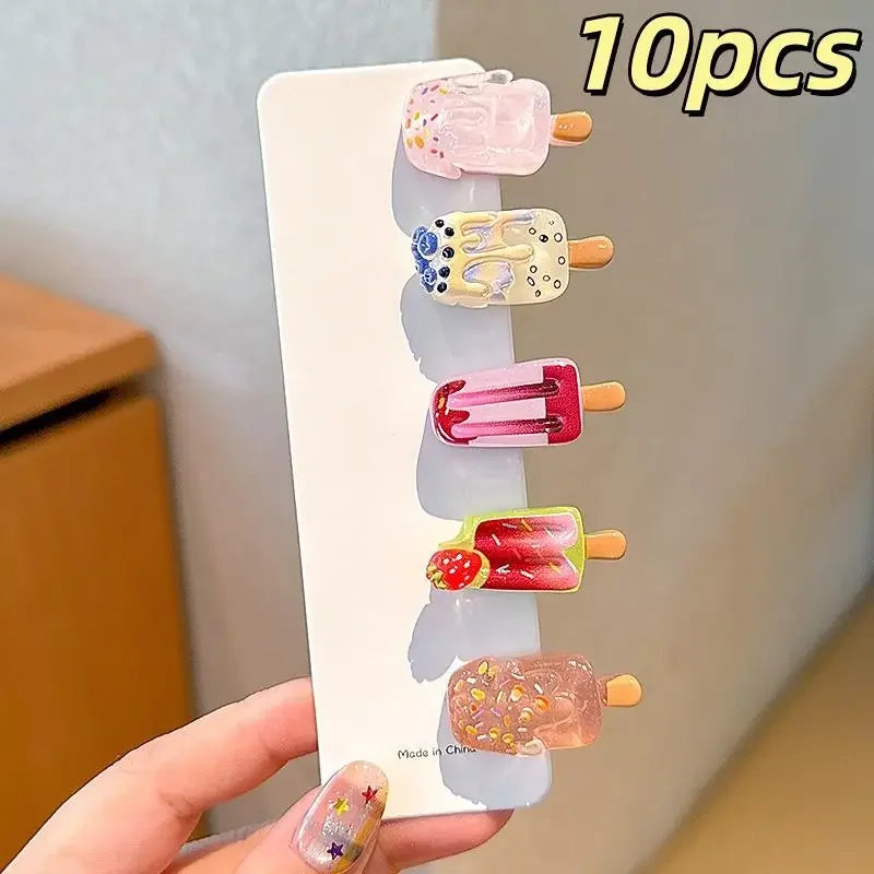 10Pcs Ice Cream Mini Duckbill Hair Clips for Women | Cute Set Hair Clips Set Oasis Select A3