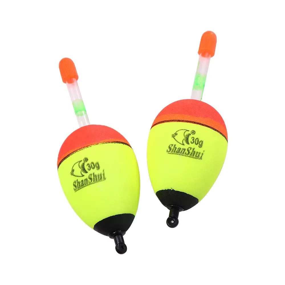 2/4/8Pcs EVA Float Fish Bait Luminous Rock Fishing Sea Fishing Foam Float Float Light Stick Fishing Float Fishing Bobber Oasis Select yellow 30g 2pcs