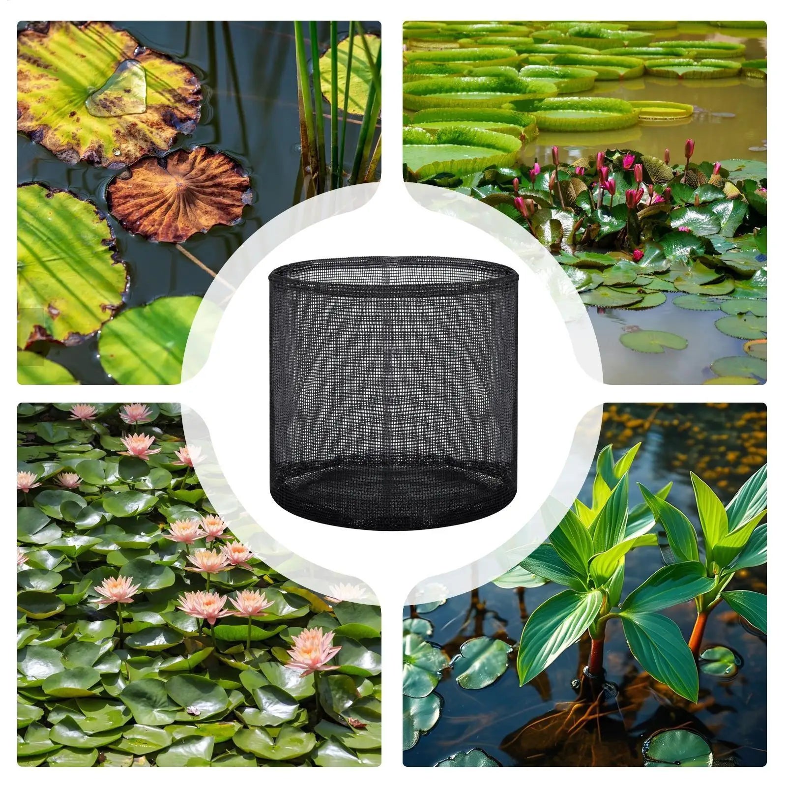 4Pcs Aquatic Plant Basket Floating Pot For Pond Plants Floating Aquatic Mesh Breathable Planting Bags For Water Planting Indoor Oasis Select