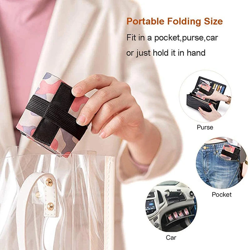 Convenient foldable storage bag with handle portable travel camouflage handbags large capacity shopping bag Oasis Select