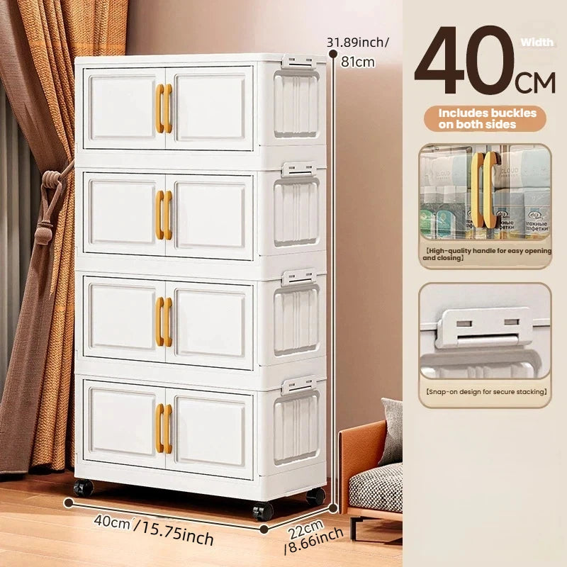 Double-door Living Room Storage Cabinet Folding Floor-standing Box No