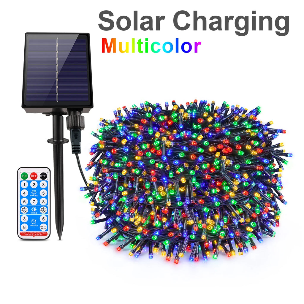 10/20/30/50/100m Solar Led Outdoor Lighting Garland Waterproof Led String Light Garden Fairy Lights Holiday Party Courtyard Lamp Oasis Select RGB-Solar 100M 1000LEDs