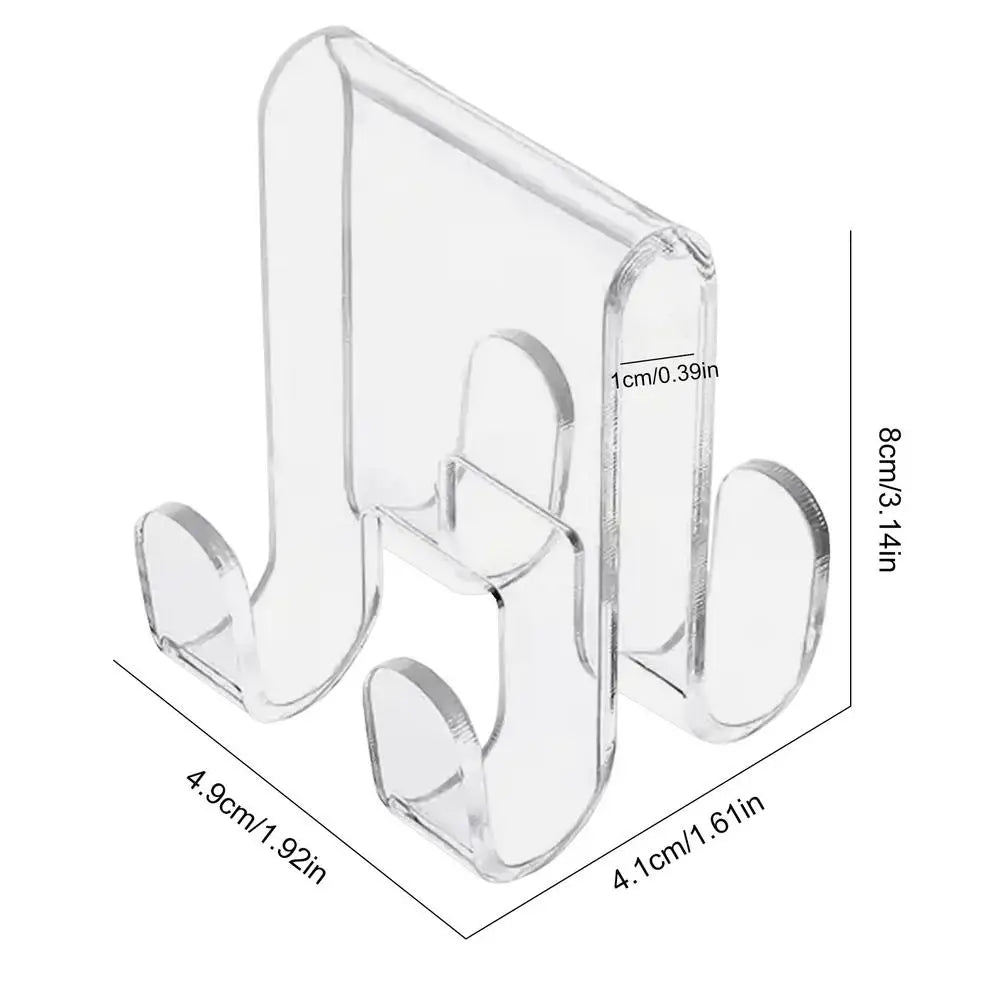 Over Glass Door Hook for Bathroom Glass Door Hooks Towel Hanger Transparent Storage Tool for Washcloth Robe Clothes and Towel Oasis Select Clear