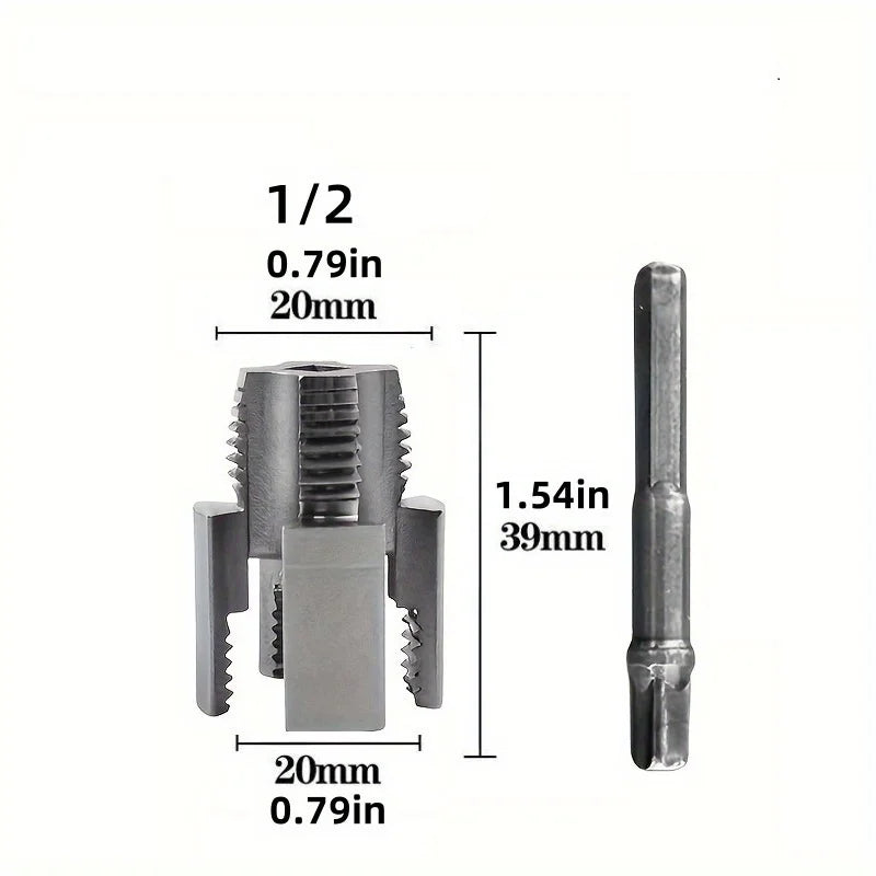 Zimir 1/2" & 3/4" PPR Pipe Tap – Alloy Steel, Anti-Corrosion Pipe Threading Tap Oasis Select