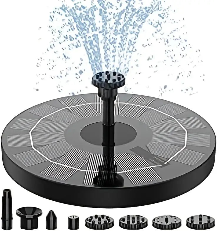 3.5W Solar Fountain Pump, Solar Water Pump Floating Fountain Built-in 1500mAh Battery, with 6 Nozzles, for Bird Bath Oasis Select Without Battery