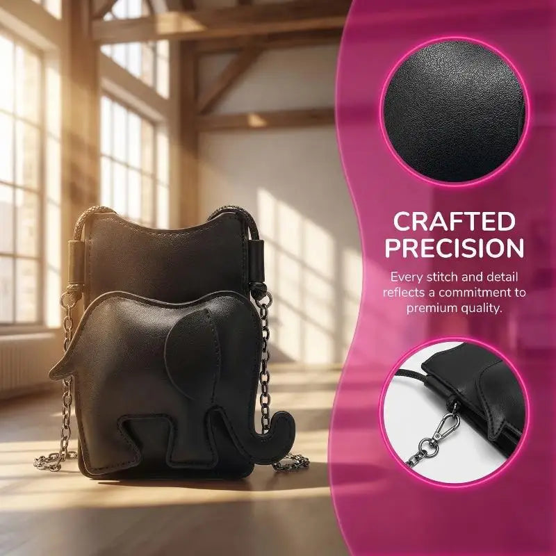 Elephant Mini Crossbody Bag – PU Leather Coin Purse for Women