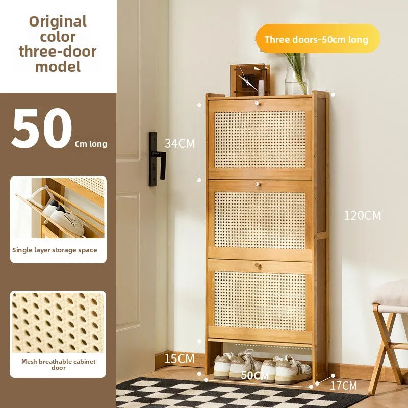 Ultra-thin shoe cabinet, tipping bucket at the door of the home, shoe rack, large-capacity entry door, simple storage Oasis Select Primary color-3-50