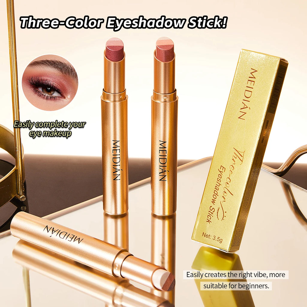 3-Color Waterproof Eye Shadow Stick – Easy Beginner Eyeshadow Eye Shadow Stick Oasis Select