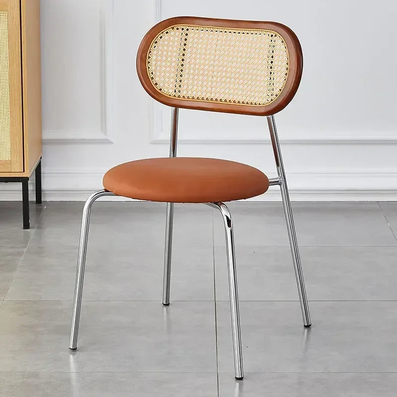 Multi-functional Household solid wood backrest dining chair office study rattan chair homestay milk tea shop seat Durable Oasis Select