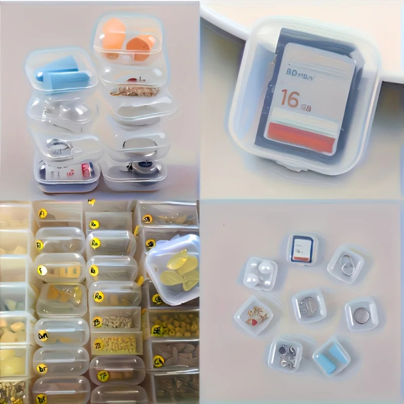 Stackable Clear Plastic Jewelry Boxes With Lids For Earrings Rings Beads Pills Small Parts Organizer Produce Storage Box Oasis Select