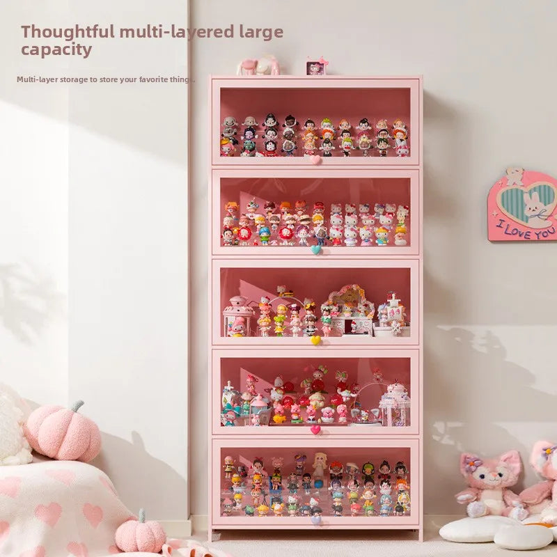 Display cabinet Household blind box ornament Pain cabinet decoration Dust-proof glass display stand Living room model cabinet Oasis Select