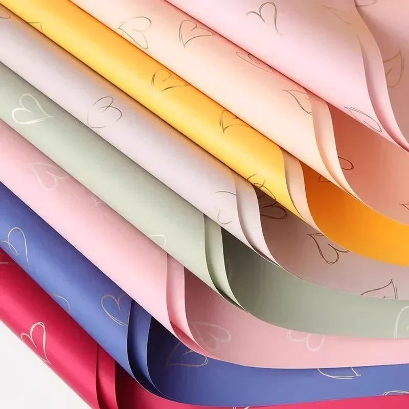 Waterproof Heart Pattern Bouquet Wrapping Paper Decorative Flower Packaging Material Gift Wrapping Paper Floral Craft Supply Oasis Select