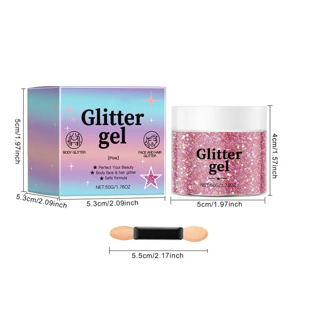 Eye Glitter Nail Hair Body Face Gel Natural Glitter Makeup Eye Glitter Face Body Lip Glitter Eyeshadow Polarizing Stage Makeup Oasis Select Pink China Mainland
