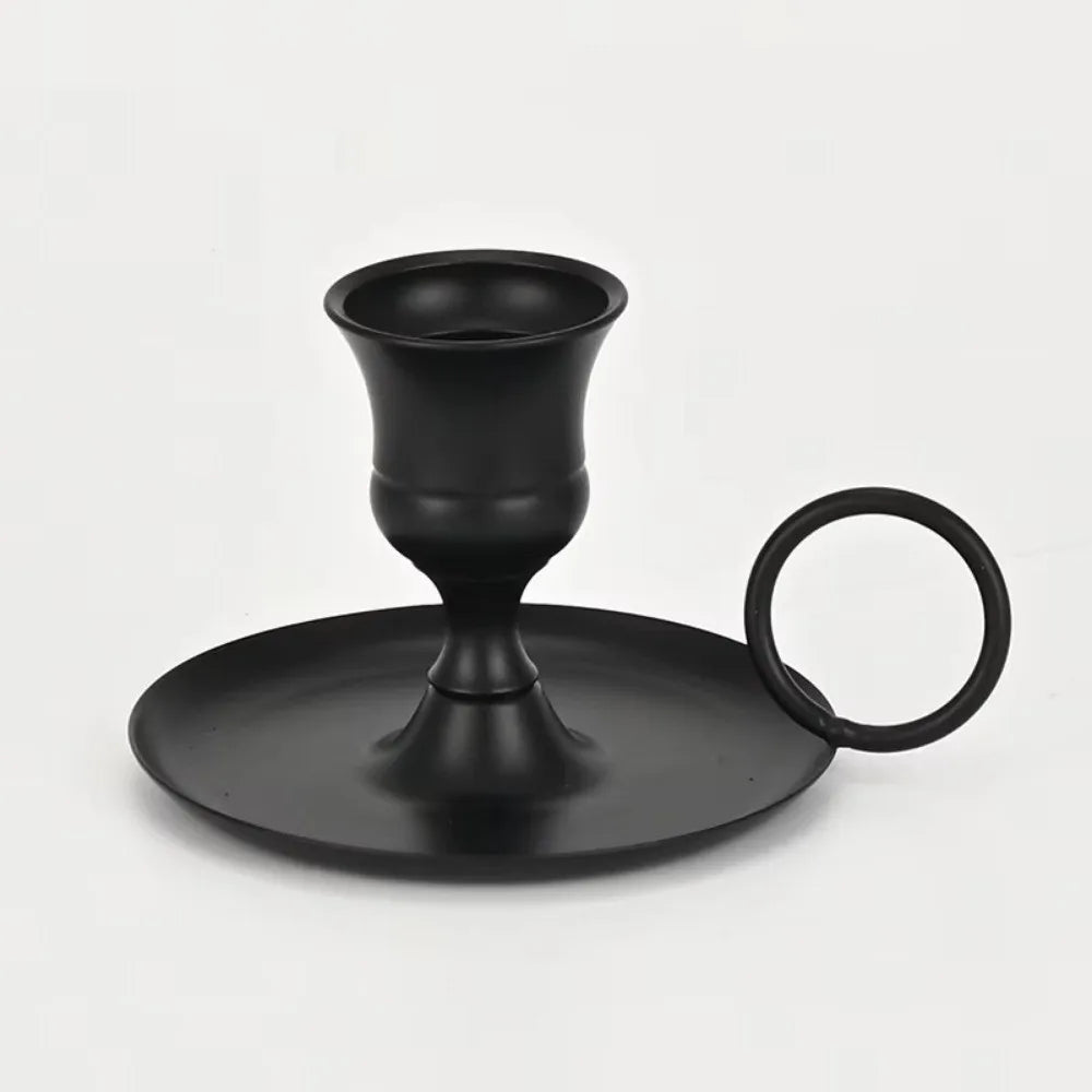 Retro Metal Candle Holder European Style with Handle | Centerpiece
